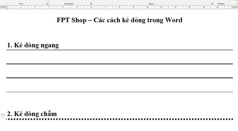 Cách kẻ dòng trong Word - 03