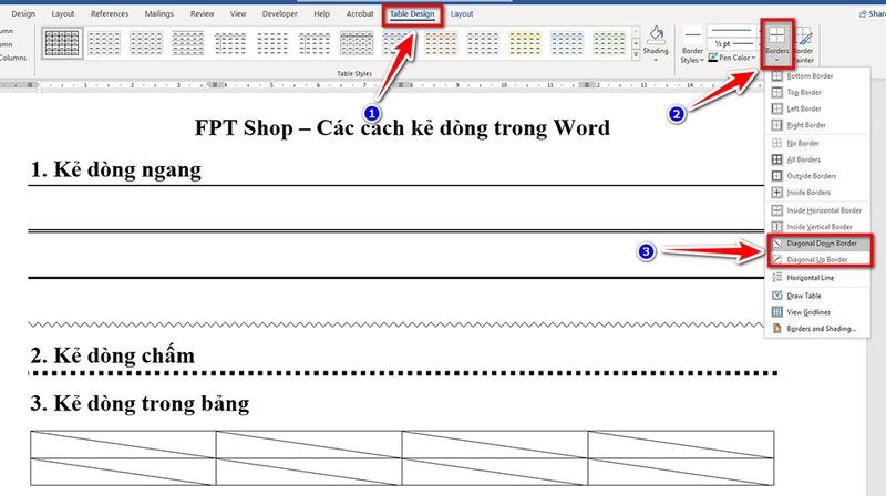 Cách kẻ dòng trong Word - 02
