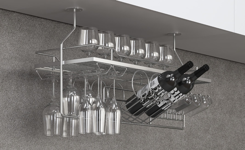 kệ treo ly quầy bar inox h&igrave;nh 4