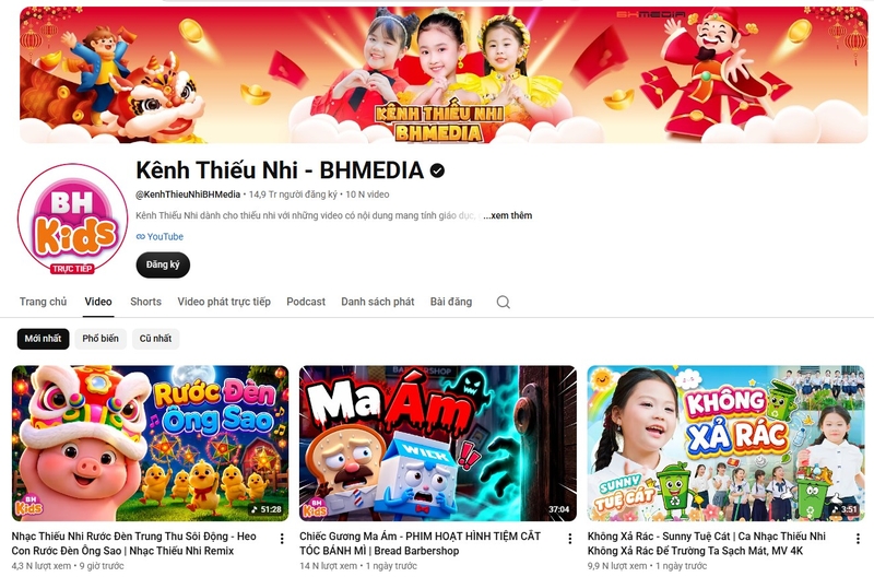 kênh YouTube cho trẻ em 3