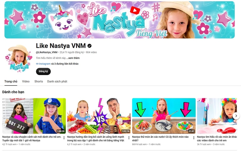 kênh YouTube cho trẻ em 10