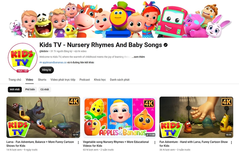 kênh YouTube cho trẻ em 11