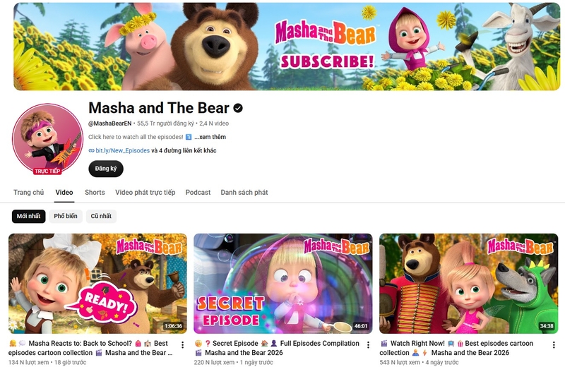 kênh YouTube cho trẻ em 5