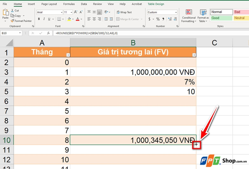 Cách kéo công thức trong Excel - 07