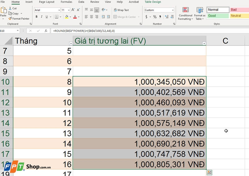 Cách kéo công thức trong Excel - 04
