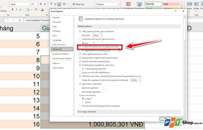 Cách kéo công thức trong Excel - 03