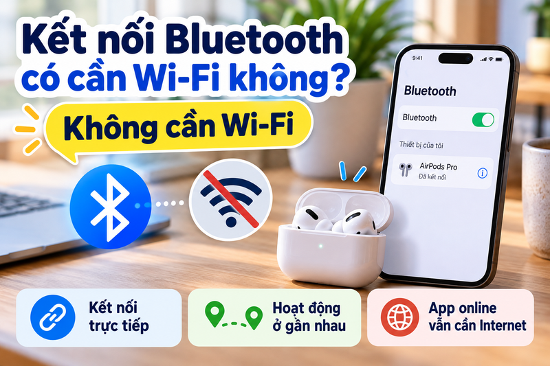 kết nối Bluetooth có cần Wi-Fi không - hình 1