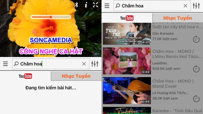 Bước 7: Bấm phát nhạc và hát karaoke