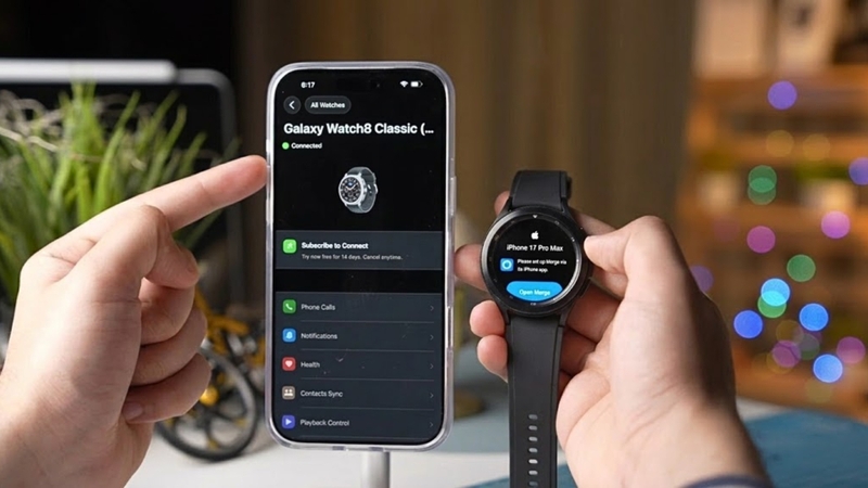 Ghép đôi thành công Galaxy Watch4 và iPhone trên ứng dụng Merge