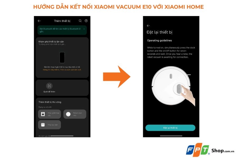 Hướng dẫn kết nối Xiaomi Vacuum E10