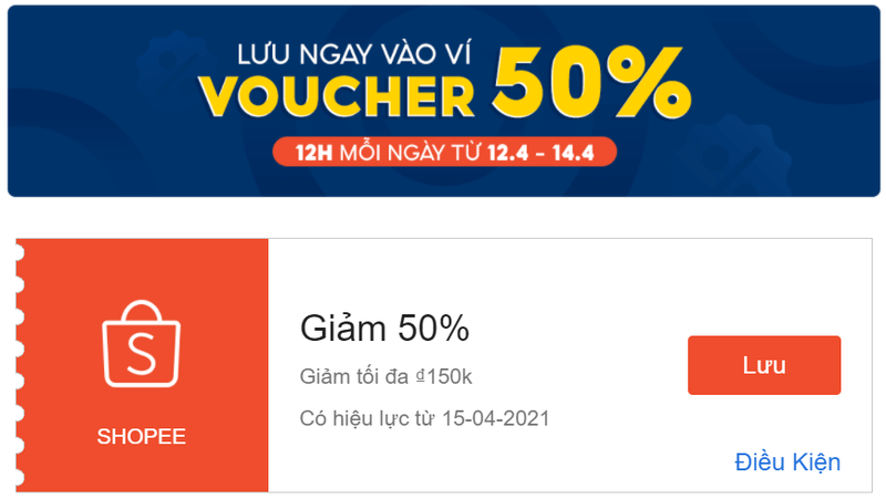 Lưu mã giảm giá trước