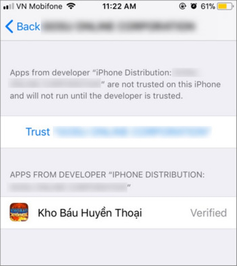 Xác nhận ứng dụng game an toàn