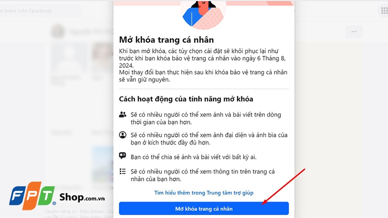 Khóa bảo vệ trang cá nhân (hình 18)