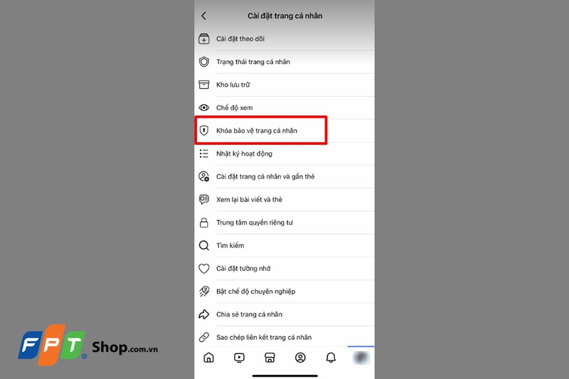Khóa bảo vệ trang cá nhân (hình 4)