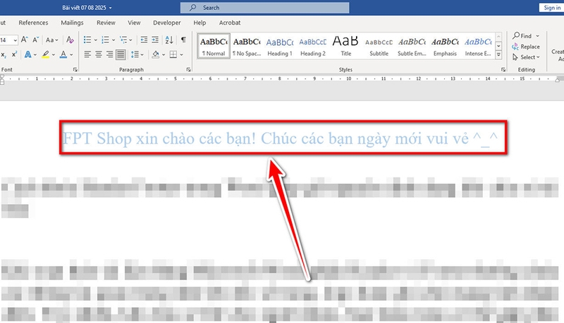 Cách khóa Header Footer trong Word - 02