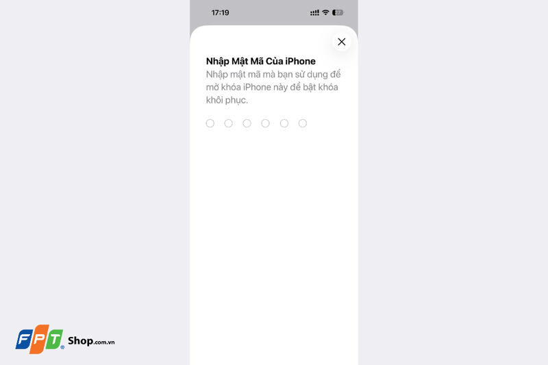 Nhập mật mã iPhone