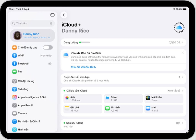 Thiết lập khóa iCloud trên iPad - 02