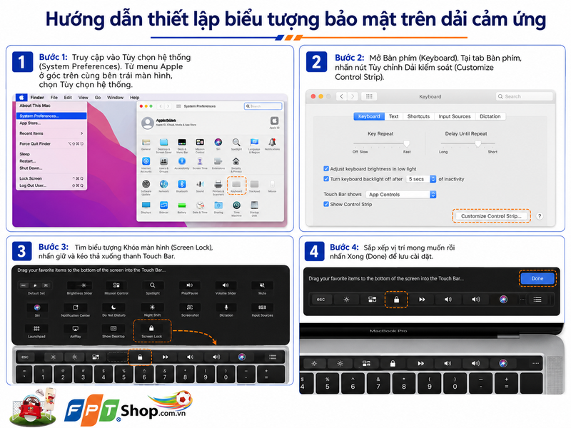 khóa MacBook Pro nhanh với Touch Bar 2