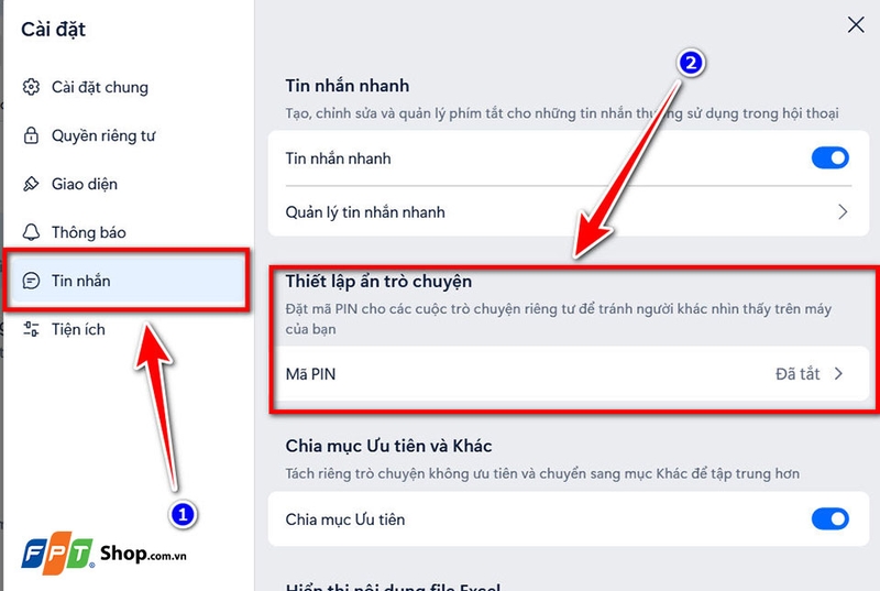 Cách khóa tin nhắn Zalo - 03
