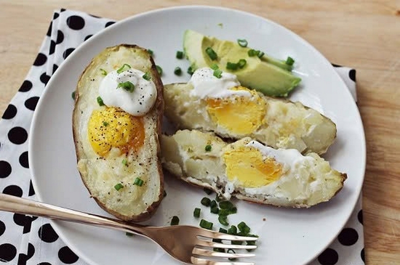 khoai tây nướng trứng ảnh 2