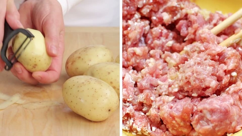 Khoai tây xào thịt băm 3