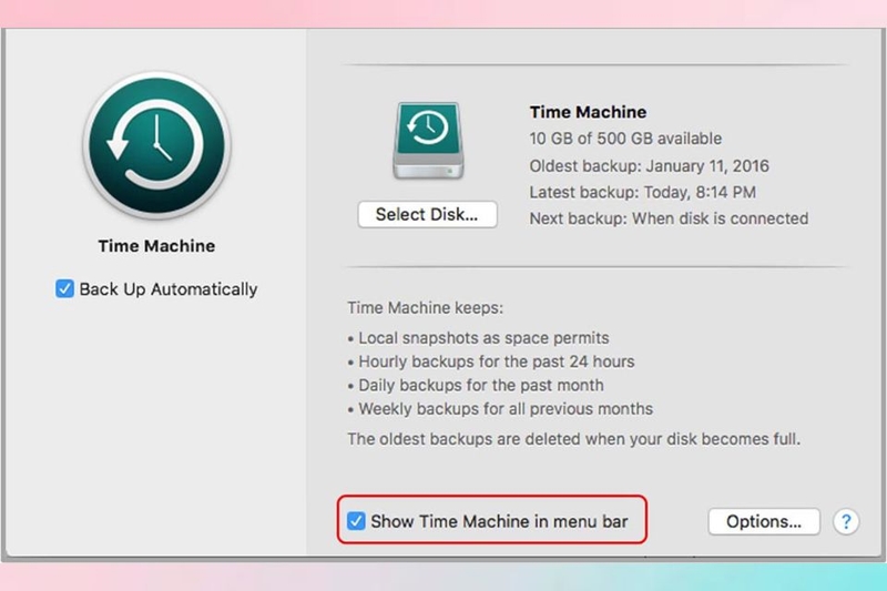 khôi phục lại dữ liệu đã sao lưu bằng Time Machine 1