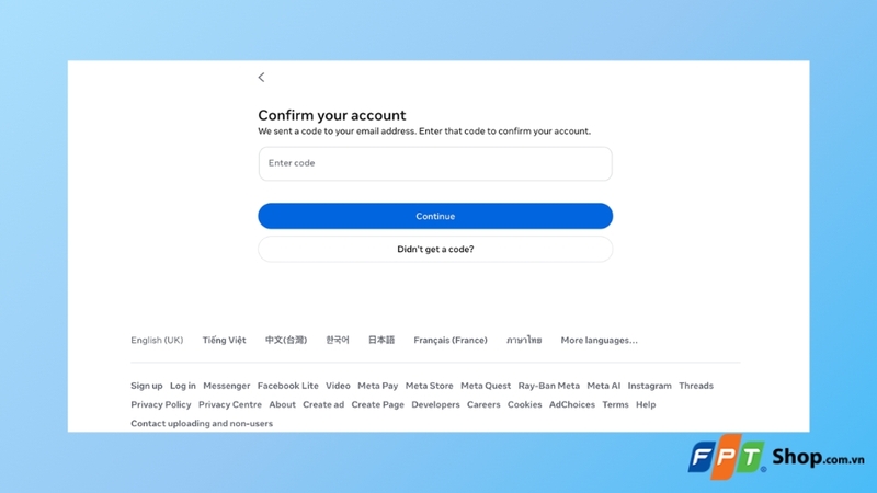Hoàn tất xác minh qua mã OTP