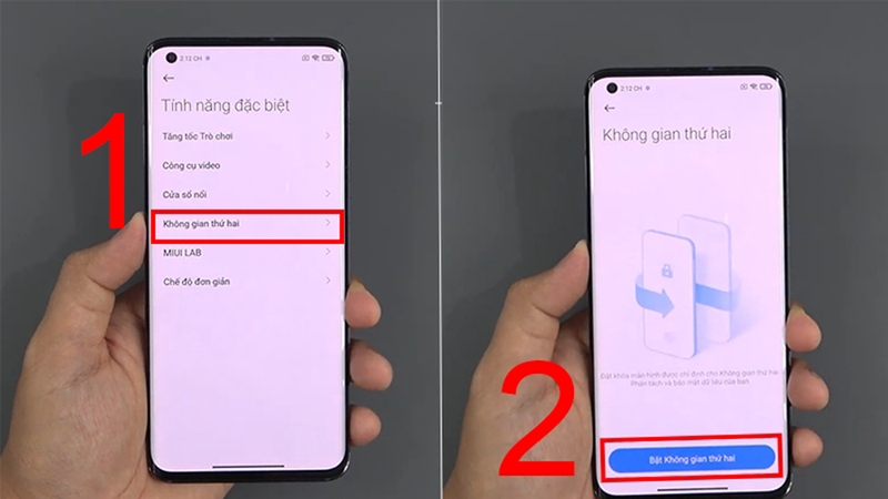 Việc thiết lập không gian thứ 2