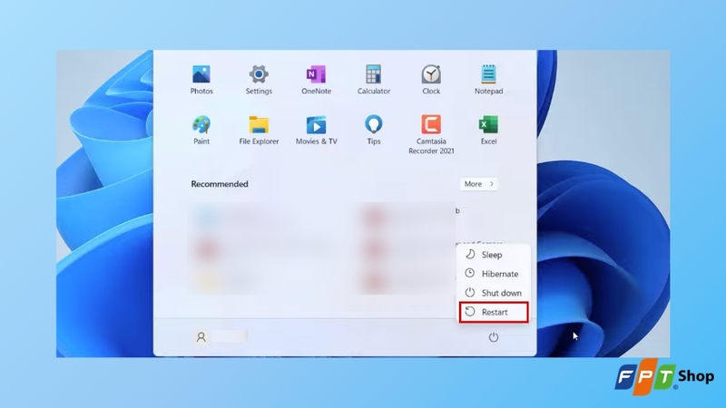 Khởi động lại laptop