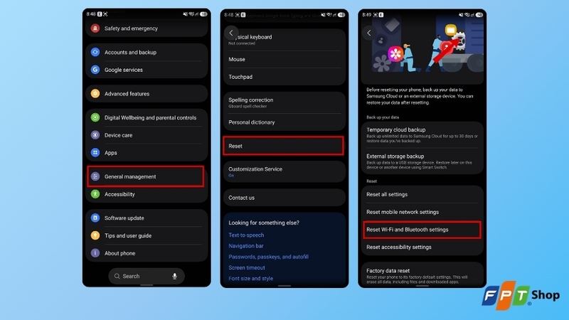 Khôi phục cài đặt mạng trên Android