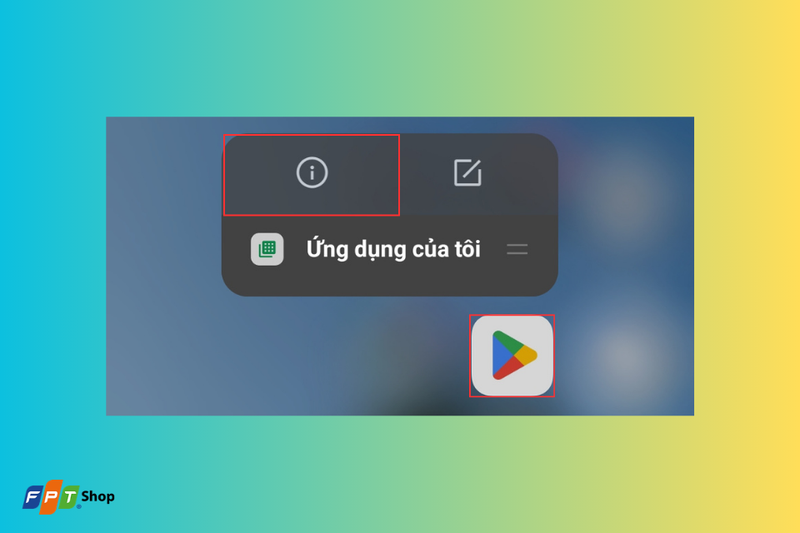 Chọn Thông tin ứng dụng