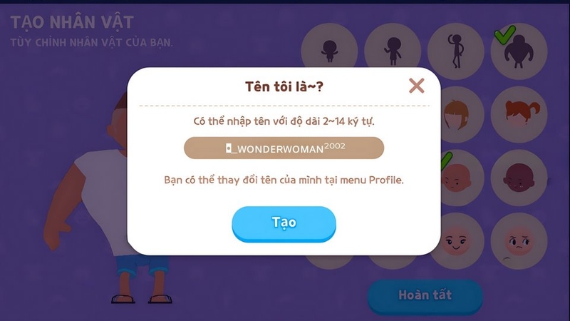 Kí tự game Play Together dạng chữ nhỏ ấn tượng