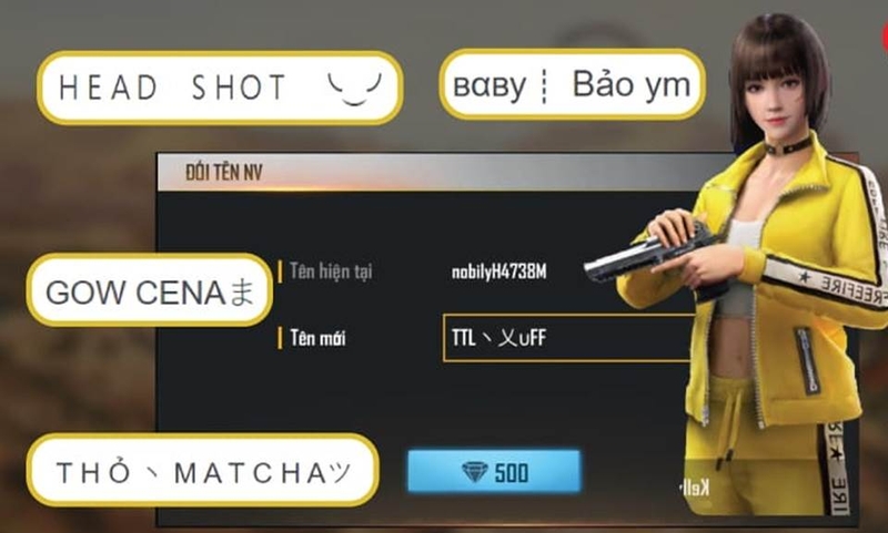 Nhiều loại kí tự đặc biệt FF được áp dụng