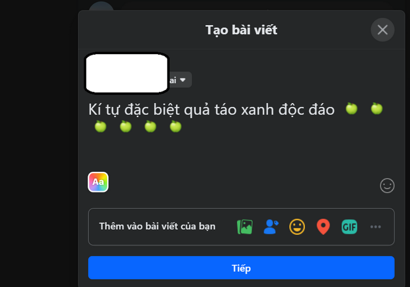 Nhiều người thích sử dụng kí tự đặc biệt quả táo