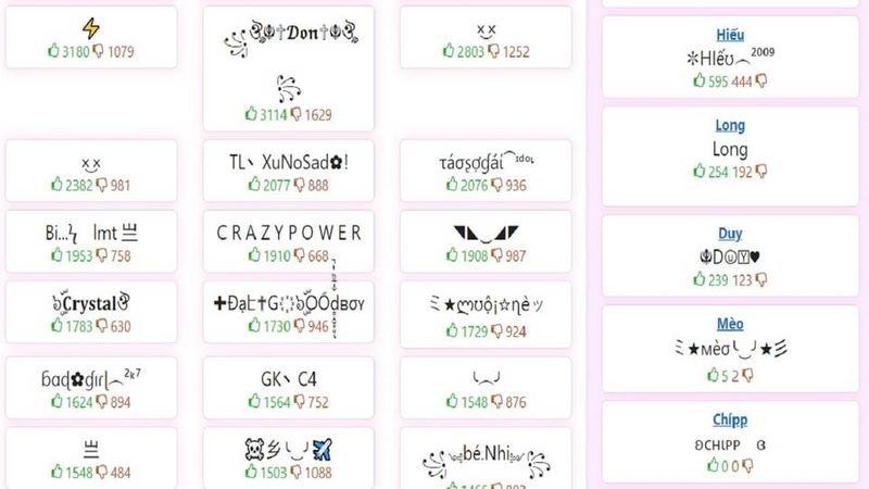 Rất nhiều người thích sử dụng kí tự đặc biệt Roblox