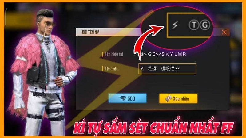Kí tự đặc biệt sấm sét đặt tên game