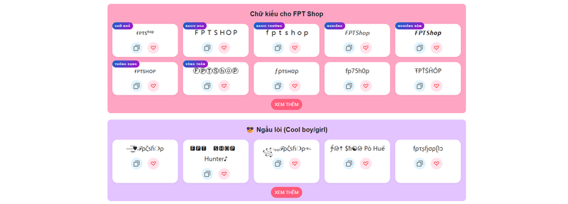Sao chép kí tự đã tạo
