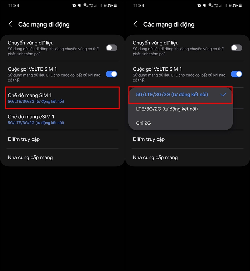 kích hoạt 5G trên Android hình 4