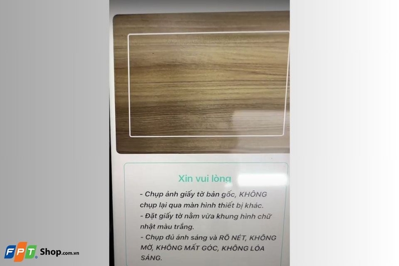 Chụp ảnh về giấy tờ tùy thân cá nhân