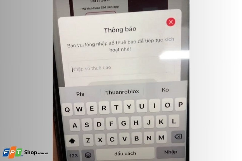 Thực hiện bước kích hoạt trên màn hình