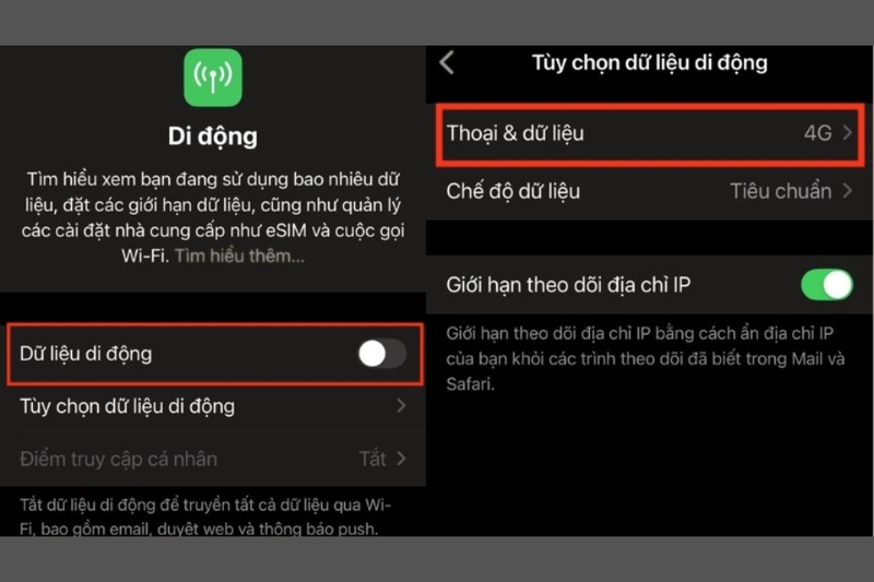 kích hoạt mạng LTE