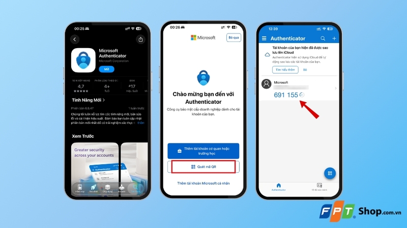 Bước 5: Liên kết ứng dụng Microsoft Authenticator