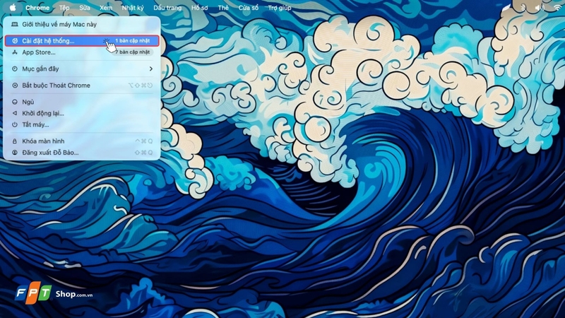 Bước 1: Mở cài đặt hệ thống trên MacBook