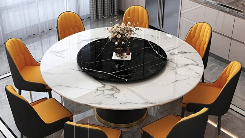 K&iacute;ch thước b&agrave;n ăn tr&ograve;n 8 ghế ti&ecirc;u chuẩn hiện nay