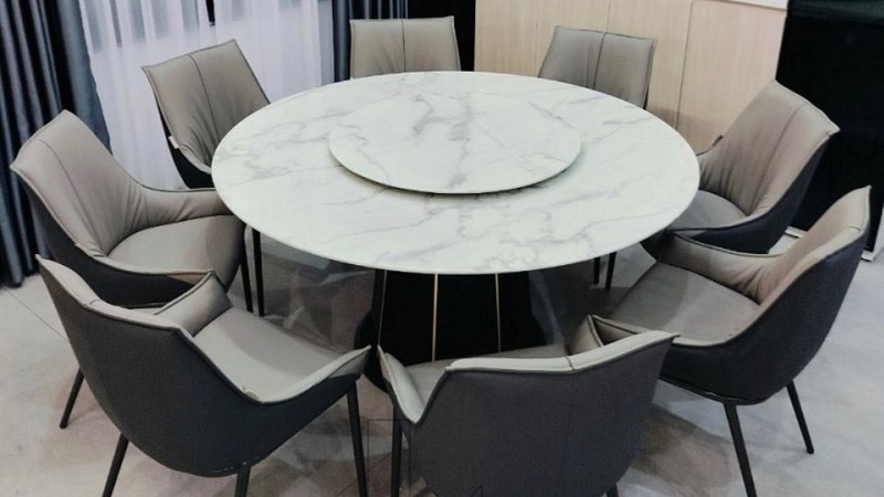 B&agrave;n ăn hiện đại mặt đ&aacute;, mặt k&iacute;nh