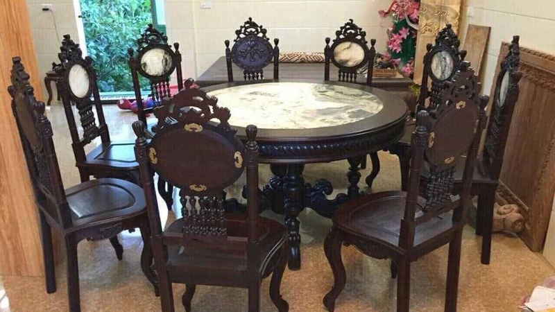 K&iacute;ch thước b&agrave;n ăn tr&ograve;n 8 ghế v&agrave; yếu tố phong thủy