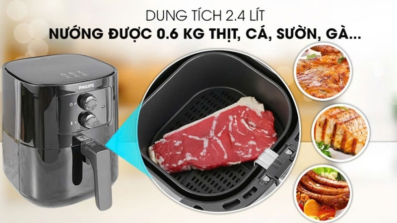 kích thước nồi chiên không dầu Philips 3