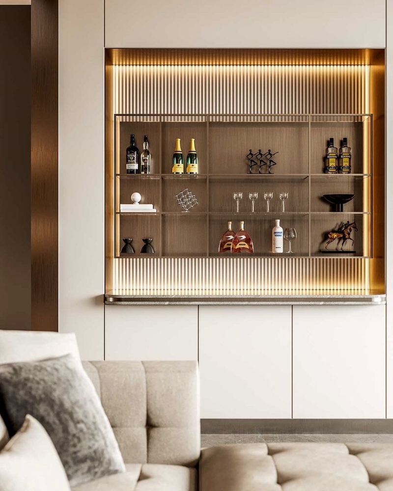 kích thước tủ rượu âm tường 2