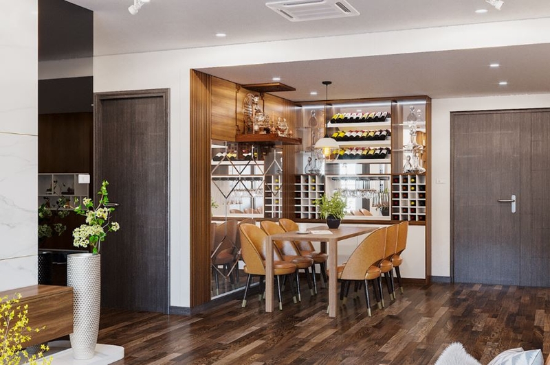 kích thước tủ rượu âm tường 9