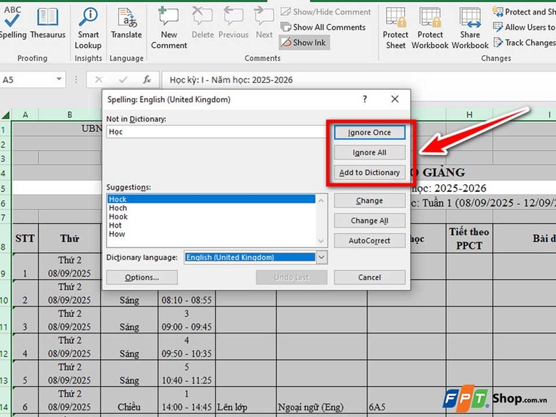 Kiểm tra chính tả trong Excel - 05